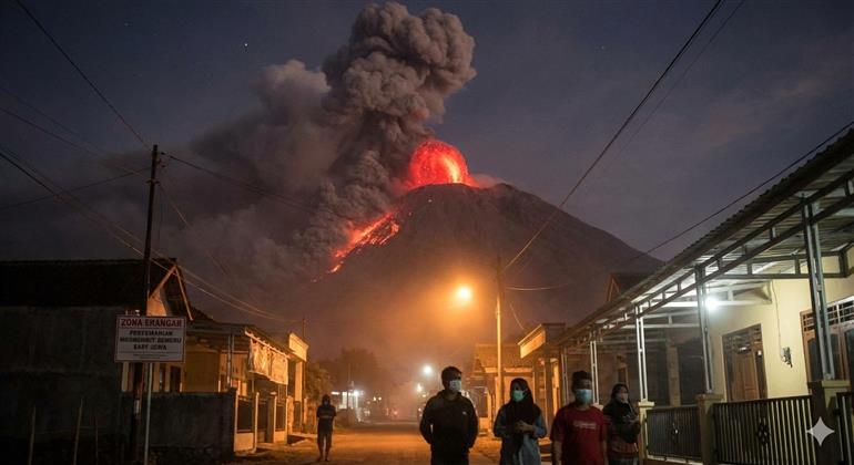 Dual Volcanic Eruptions Hit Indonesia: Mount Semeru and Mount Ibu on High Alert