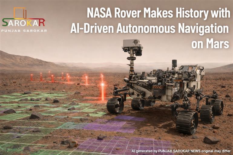 ਨਾਸਾ ਦੇ ਏਆਈ-ਸੰਚਾਲਿਤ ਰੋਵਰ ਪਰਸੀਵਰੈਂਸ ਨੇ ਮੰਗਲ ’ਤੇ ਬਿਨਾਂ ਮਾਨਵ ਮਾਰਗਰਦਰਸ਼ਨ ਡਰਾਈਵਿੰਗ ਦਾ ਇਤਿਹਾਸ ਰਚਿਆ -      ਜੇਜ਼ੇਰੋ ਕ੍ਰੇਟਰ ਵਿੱਚ ਏਆਈ-ਗਾਈਡਡ ਡਰਾਈਵ ਤੇ ਆਟੋਨੋਮਸ ਨੈਵੀਗੇਸ਼ਨ ਤਕਨਾਲੋਜੀ ਸਫ਼ਲ 