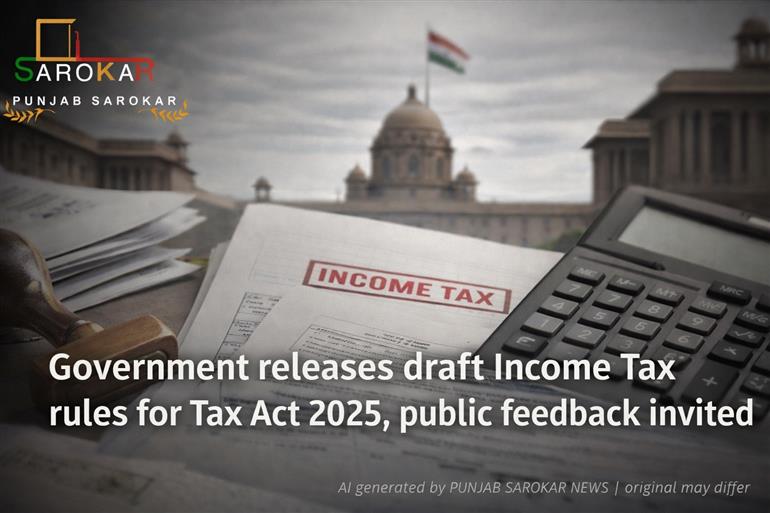 ਸਰਕਾਰ ਨੇ ਆਮਦਨ ਕਰ ਨਿਯਮਾਂ 2026 ਦਾ ਖਰੜਾ ਜਾਰੀ ਕੀਤਾ; ਅਪ੍ਰੈਲ ਤੋਂ ਪਹਿਲਾਂ ਜਨਤਾ ਤੋਂ ਫੀਡਬੈਕ ਦੀ ਮੰਗ