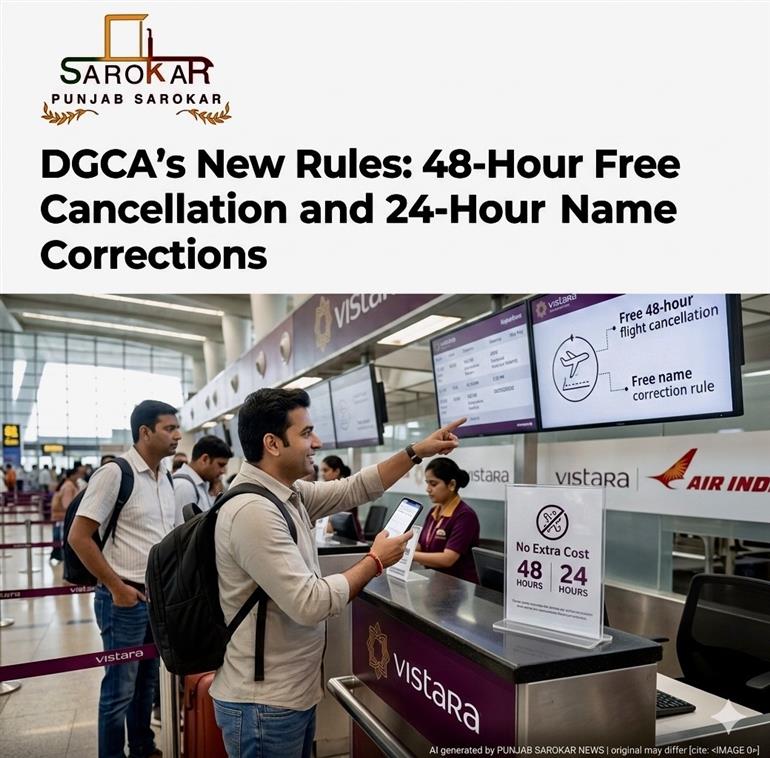 ਡਾਇਰੈਕਟੋਰੇਟ ਜਨਰਲ ਆਫ ਸਿਵਲ ਐਵੀਏਸ਼ਨ (DGCA) ਵੱਲੋਂ ਟਿਕਟ ਰਿਫੰਡ ਨਿਯਮਾਂ ਵਿੱਚ ਸੋਧ