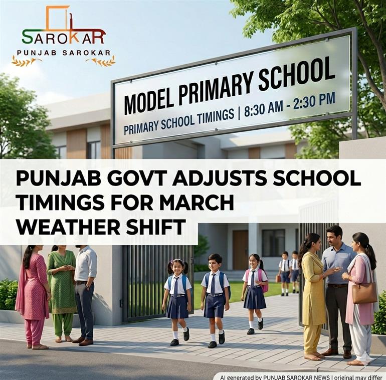 ਪੰਜਾਬ ਦੇ ਸਕੂਲਾਂ ਦਾ ਸਮਾਂ ਬਦਲਿਆ: 1 ਮਾਰਚ ਤੋਂ ਨਵੀਆਂ ਹਦਾਇਤਾਂ ਲਾਗੂ