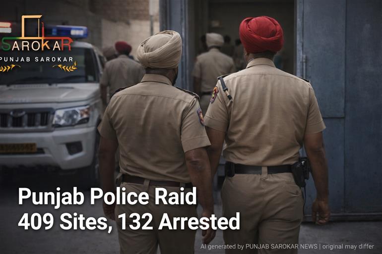 ਪੰਜਾਬ ਵਿੱਚ ਗੈਂਗਸਟਰਾਂ ਖ਼ਿਲਾਫ਼ ਵੱਡੀ ਕਾਰਵਾਈ: 409 ਛਾਪੇ, 132 ਗ੍ਰਿਫ਼ਤਾਰ