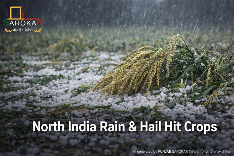 ਭਾਰਤ ‘ਚ ਮੌਸਮ ਖ਼ਰਾਬ: ਉੱਤਰੀ ਰਾਜਾਂ ‘ਚ ਮੀਂਹ ਤੇ ਓਲੇ, ਫਸਲਾਂ ਲਈ ਖਤਰਾ