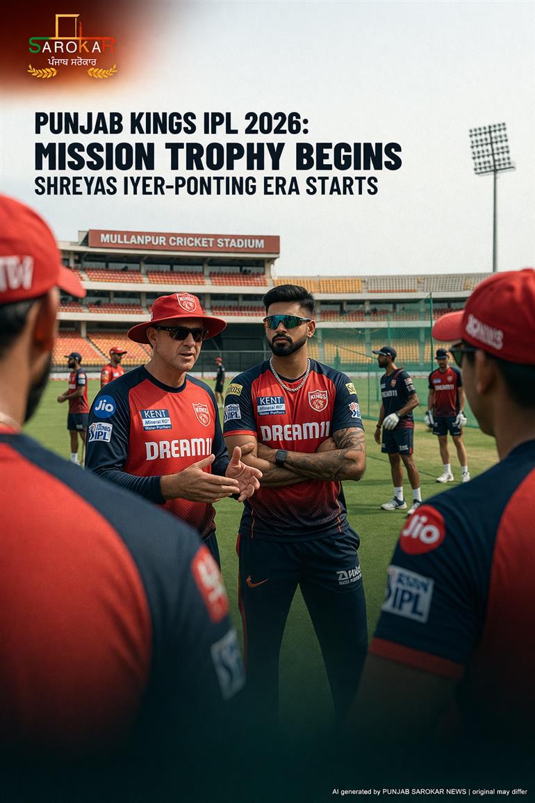 ਪੰਜਾਬ ਕਿੰਗਜ਼ IPL 2026: 18 ਸਾਲਾਂ ਦਾ ਸੁੱਕਾ ਖਤਮ ਕਰਨ ਲਈ ‘ਮਿਸ਼ਨ ਟਰਾਫੀ’, ਸ਼੍ਰੇਯਸ ਅਈਅਰ-ਪੋਂਟਿੰਗ ਦੀ ਮਜ਼ਬੂਤ ਜੋੜੀ