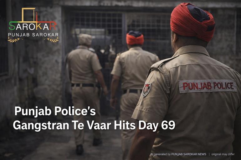 ਪੰਜਾਬ ਪੁਲਿਸ ਦਾ “ਗੈਂਗਸਟਰਨ ਤੇ ਵਾਰ” ਅਭਿਆਨ 69ਵੇਂ ਦਿਨ ‘ਚ ਤੇਜ਼