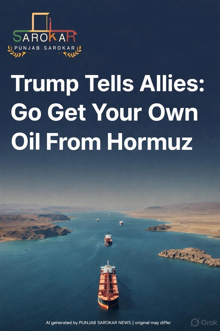 ਟ੍ਰੰਪ ਨੇ ਯੂਕੇ ਤੇ ਹੋਰ ਮੁਲਕਾਂ ਨੂੰ ਕਿਹਾ: ਹਾਰਮੁਜ਼ ਤੋਂ ਆਪਣਾ ਤੇਲ ਖੁਦ ਲੈ ਲਓ
