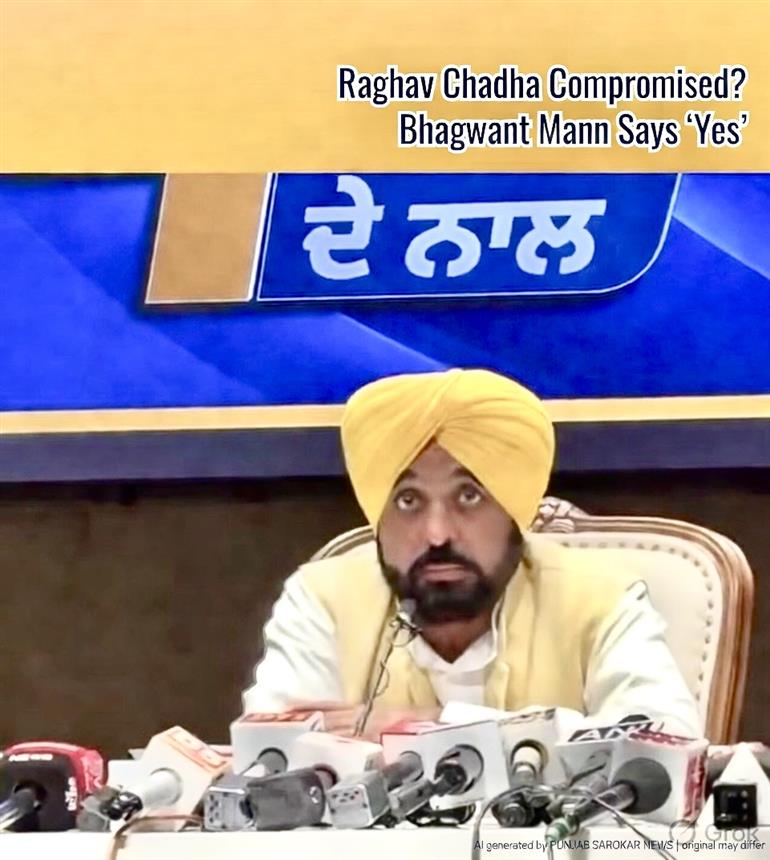 ਰਾਘਵ ਚੱਢਾ compromised ਹੈ? ਭਗਵੰਤ ਮਾਨ ਨੇ ਪੱਤਰਕਾਰ ਦੇ ਸਵਾਲ ਤੇ ਸਿੱਧਾ ਜਵਾਬ ਦਿੱਤਾ – “ਹਾਂ ਹੈ”