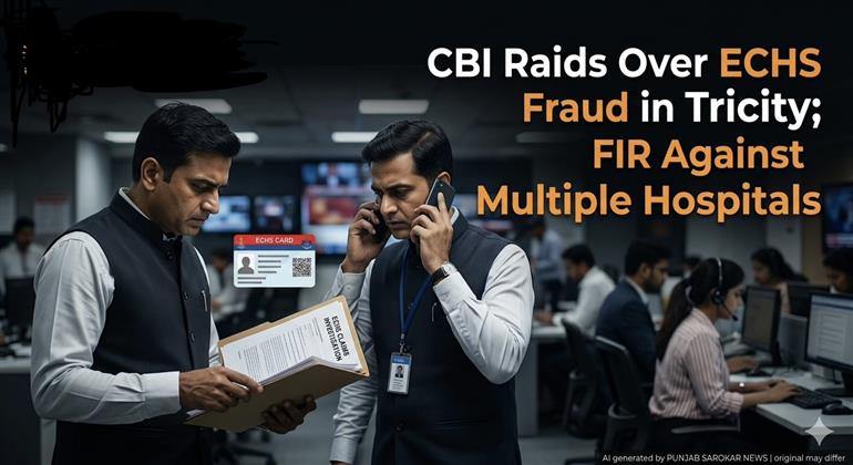 CBI ਦਾ ਵੱਡਾ ਐਕਸ਼ਨ: ਚੰਡੀਗੜ੍ਹ-ਮੋਹਾਲੀ ਦੇ ਵੱਡੇ ਹਸਪਤਾਲਾਂ 'ਚ ਛਾਪੇਮਾਰੀ, ਕਰੋੜਾਂ ਦਾ ECHS ਘੁਟਾਲਾ ਬੇਨਕਾਬ