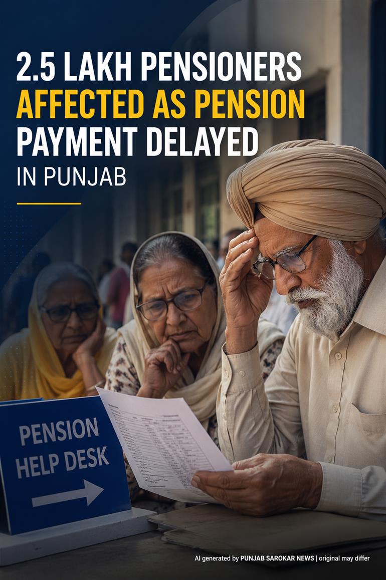 2.5 ਲੱਖ ਪੈਨਸ਼ਨਰ ਪੈਨਸ਼ਨ ਤੋਂ ਵਾਂਝੇ  ਨਵੇਂ ਪੋਰਟਲ ਦੀ ਤਕਨੀਕੀ ਖ਼ਰਾਬੀ ਕਾਰਨ ਪੰਜਾਬ ਦੇ ਬਜ਼ੁਰਗ ਪਰੇਸ਼ਾਨ