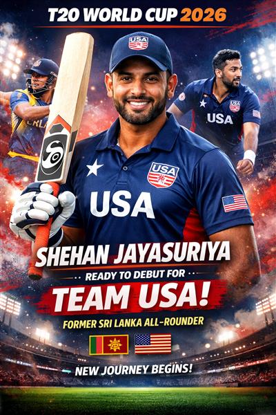 ਟੀ-20 ਵਰਲਡ ਕੱਪ 2026: ਸ੍ਰੀਲੰਕਾ ਦਾ ਸਾਬਕਾ ਆਲਰਾਊਂਡਰ ਸ਼ੇਹਨ ਜੈਸੂਰਿਆ ਕਰੇਗਾ ਅਮਰੀਕਾ ਲਈ ਡੈਬਿਊ
