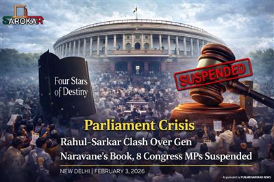 ਸੰਸਦ ’ਚ ‘ਧਮਾਕਾ’: ਜਨਰਲ ਨਰਵਾਣੇ ਦੀ ਕਿਤਾਬ ’ਤੇ ਰਾਹੁਲ-ਸਰਕਾਰ ਵਿਚਾਲੇ ਤਿੱਖੀ ਜੰਗ, 8 ਸਾਂਸਦ ਮੁਅੱਤਲ