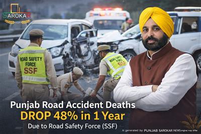 ਪੰਜਾਬ ਦੀਆਂ ਸੜਕਾਂ ‘ਤੇ ਵੱਡੀ ਸਫ਼ਲਤਾ: ਸੜਕ ਸੁਰੱਖਿਆ ਫੋਰਸ ਕਾਰਨ ਮੌਤਾਂ ਵਿੱਚ 48% ਦੀ ਇਤਿਹਾਸਕ ਗਿਰਾਵਟ