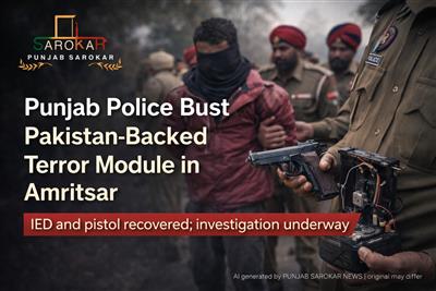 ਅੰਮ੍ਰਿਤਸਰ ‘ਚ ਪਾਕਿਸਤਾਨ-ਸਮਰਥਿਤ ਟੇਰਰ ਮੋਡੀਊਲ ਬੇਨਕਾਬ, RDX-ਆਧਾਰਿਤ IED ਅਤੇ ਪਿਸਤੌਲ ਬਰਾਮਦ