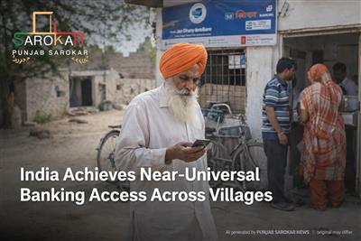 ਭਾਰਤ ਦੇ ਲਗਭਗ ਹਰ ਪਿੰਡ ਤੱਕ ਬੈਂਕਿੰਗ ਸਹੂਲਤ ਪਹੁੰਚੀ