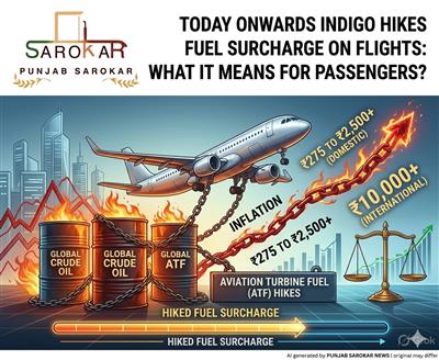 ਹਵਾਈ ਸਫ਼ਰ ਹੋਇਆ ਮਹਿੰਗਾ: ਇੰਡੀਗੋ ਨੇ ਅੱਜ ਤੋਂ ਲਾਗੂ ਕੀਤਾ ਨਵਾਂ ‘ਫਿਊਲ ਸਰਚਾਰਜ’